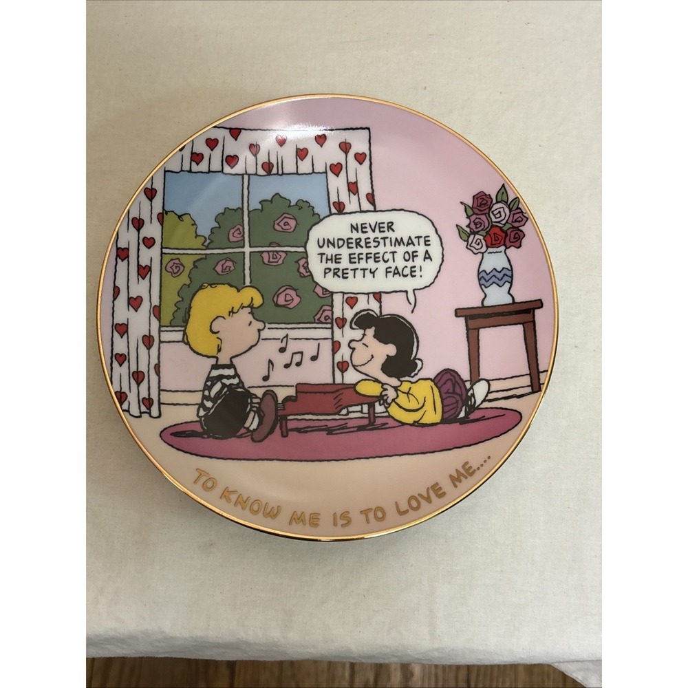 Danbury Mint Peanuts To Know Me Is To Love Me Collector Plate F9958 8in